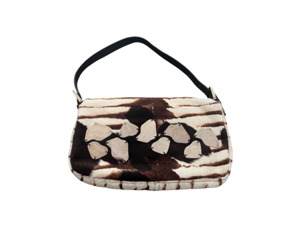 Fendi Mirrored Pony Hair Baguette Bag