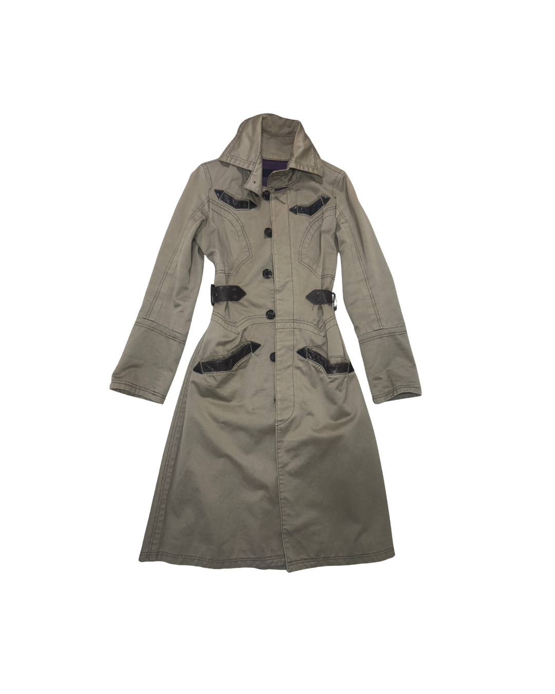 Dsquared² Trench Coat w/ Leather Details