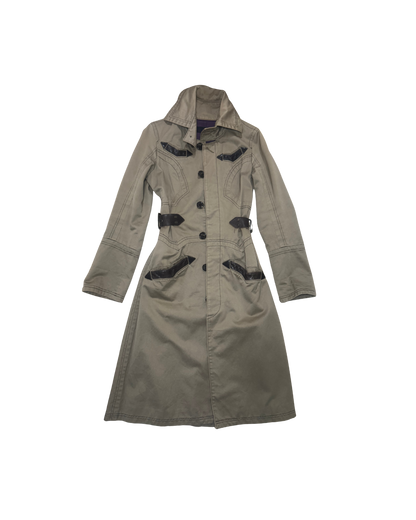 Dsquared² Trench Coat w/ Leather Details