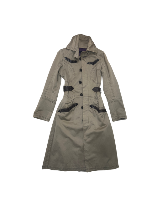 Dsquared² Trench Coat w/ Leather Details