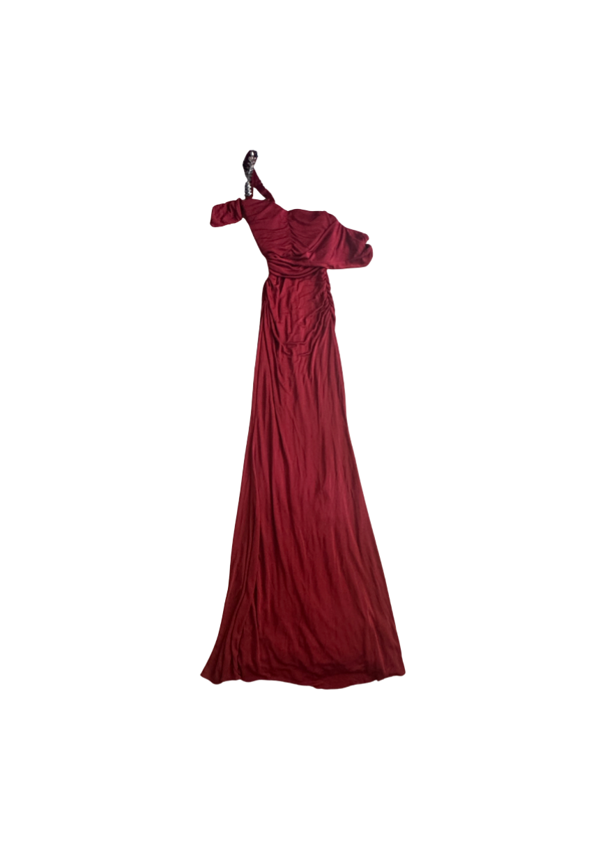 Roberto Cavalli Red Corseted Gown