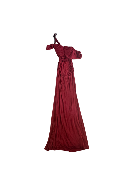 Roberto Cavalli Red Corseted Gown