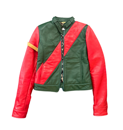 Dolce & Gabbana Red and Green Leather Jacket