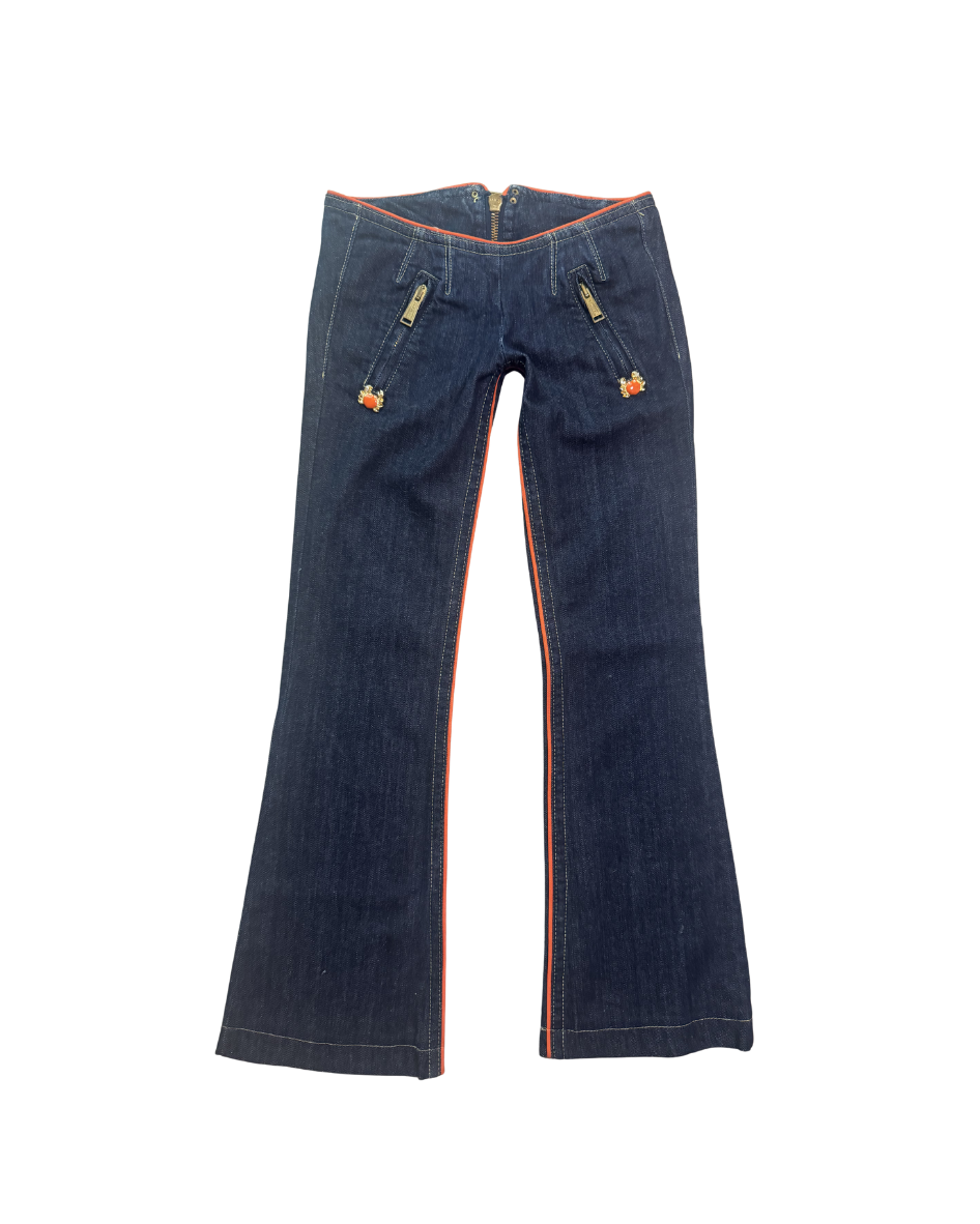 Dsquared² Low Waisted Crab Embellished Jeans