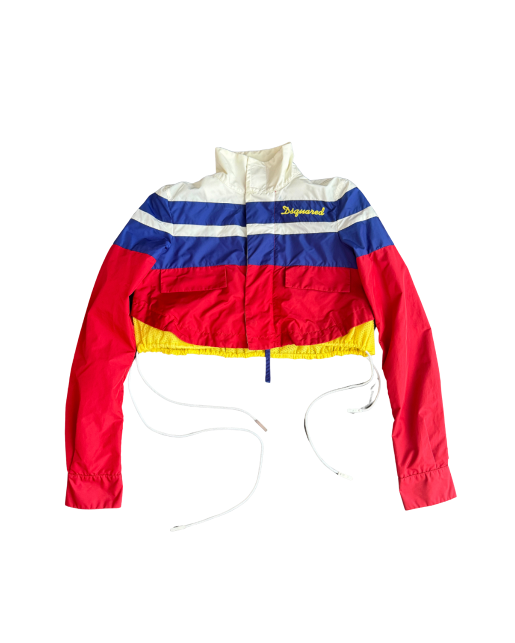 Dsquared² Color Block Cropped Windbreaker Jacket