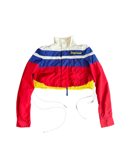 Dsquared² Color Block Cropped Windbreaker Jacket