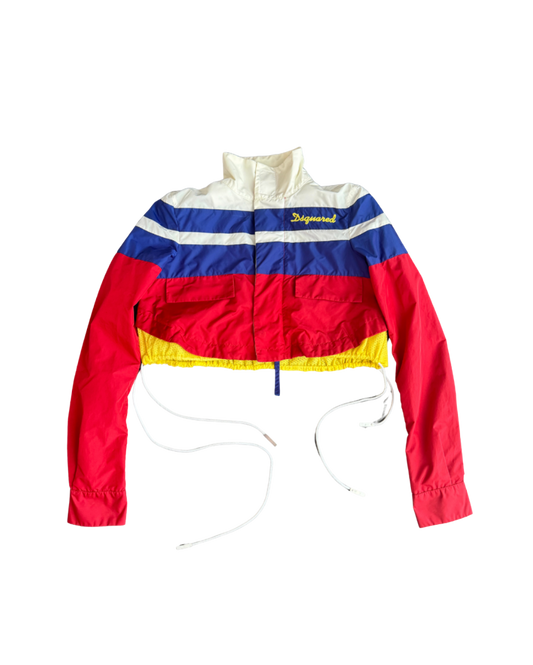 Dsquared² Color Block Cropped Windbreaker Jacket