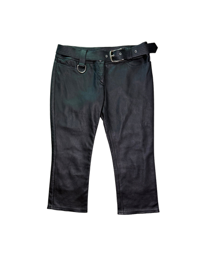 Dolce & Gabbana Black Leather “Join to Ride” Capri Pants