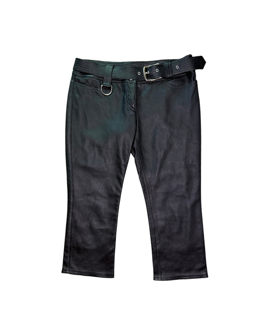 Dolce & Gabbana Black Leather “Join to Ride” Capri Pants