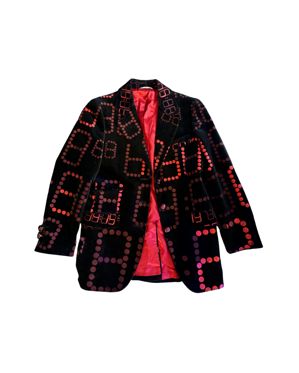 Moschino Cheap & Chic Velvet Alarm Clock Patterned Blazer