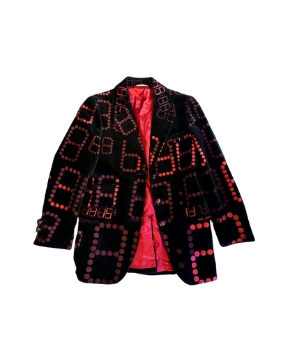 Moschino Cheap & Chic Velvet Alarm Clock Patterned Blazer