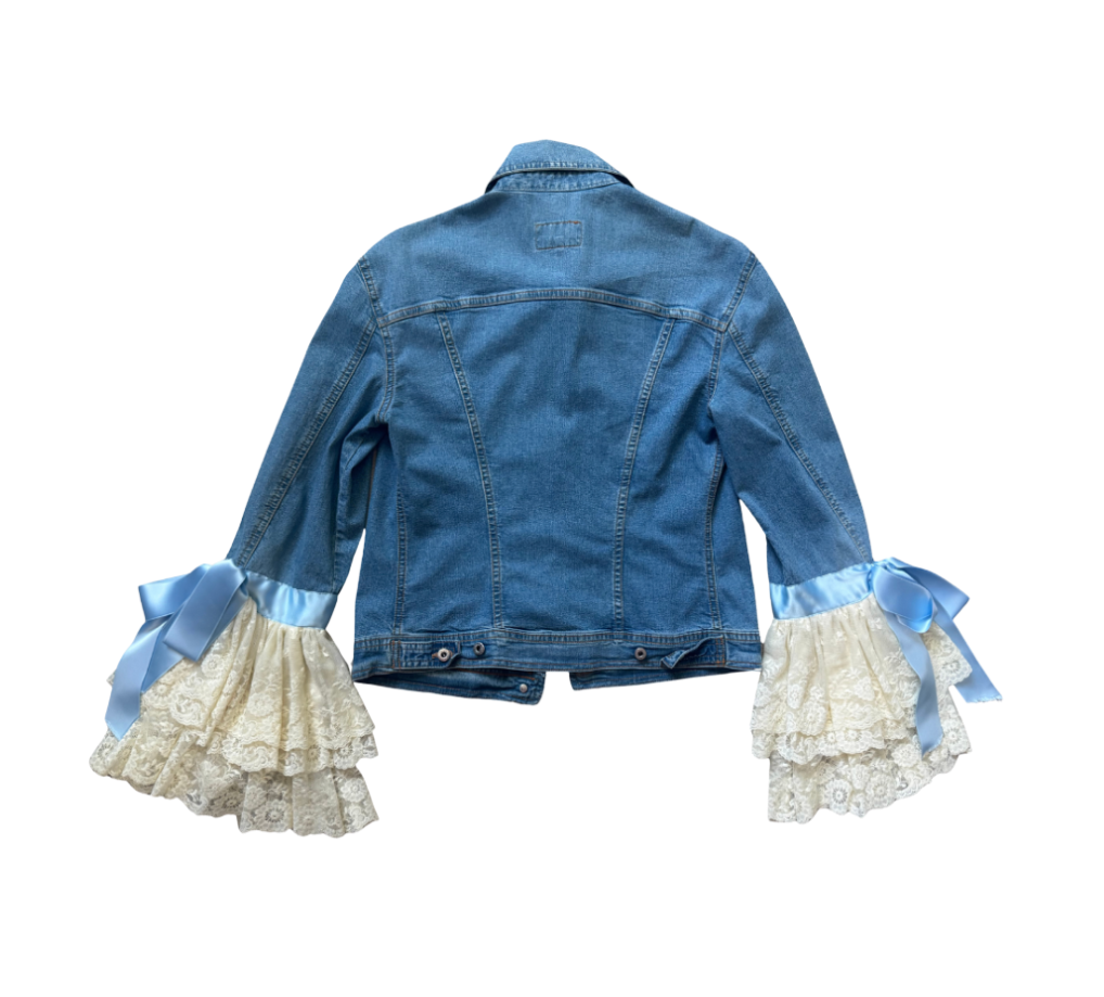 Dolce & Gabbana Lace Ruffle Denim Jacket