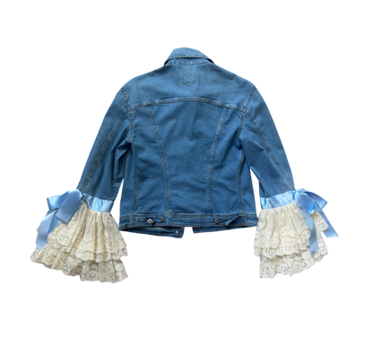 Dolce & Gabbana Lace Ruffle Denim Jacket