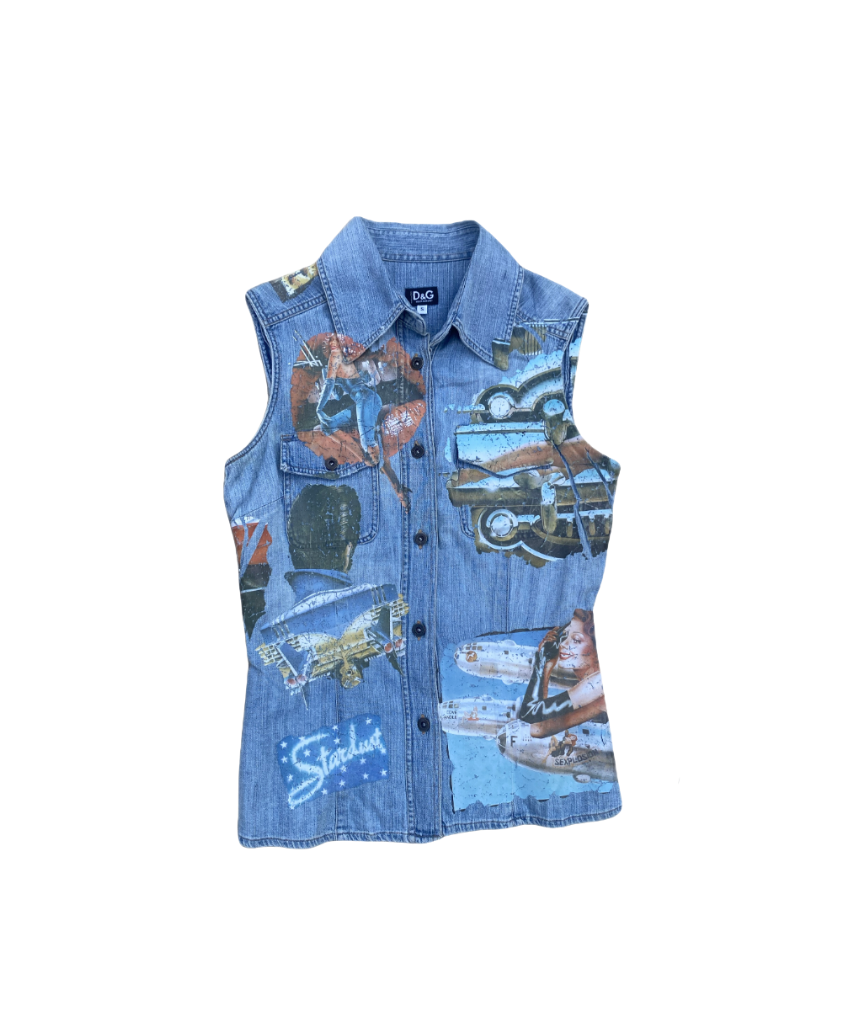 Dolce & Gabbana Denim Printed Vest