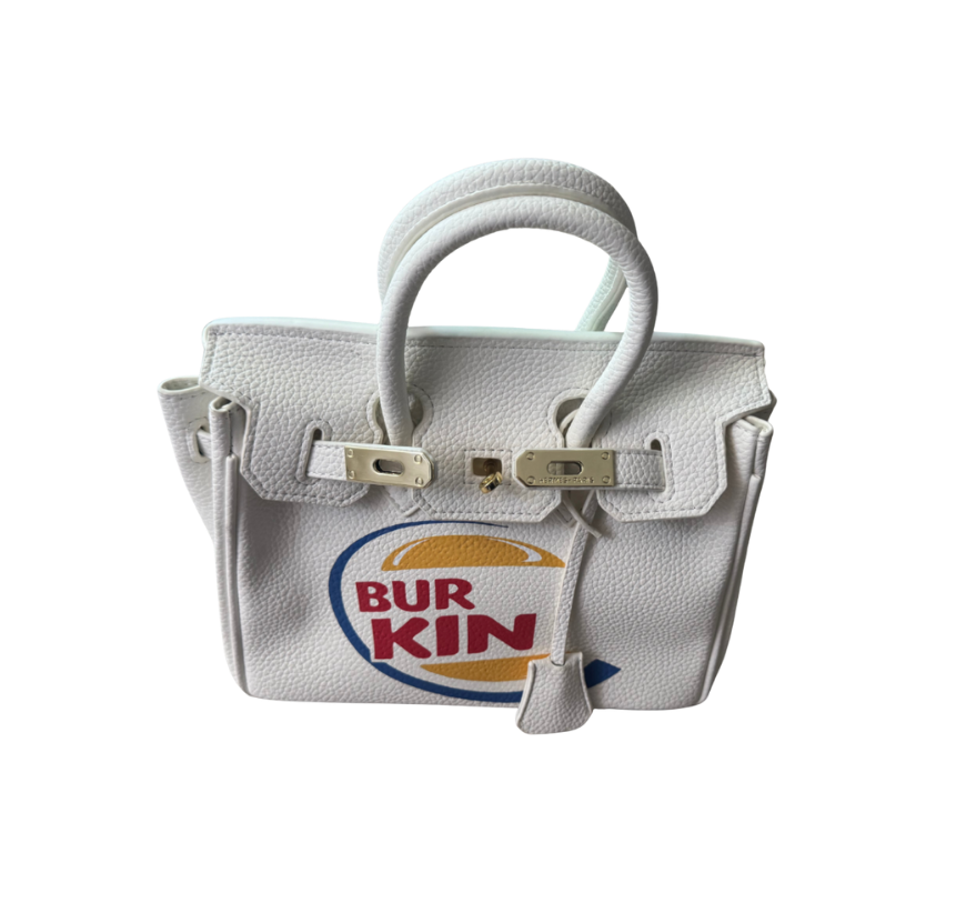 Seth Fountain White Faux “Burkin” Bag