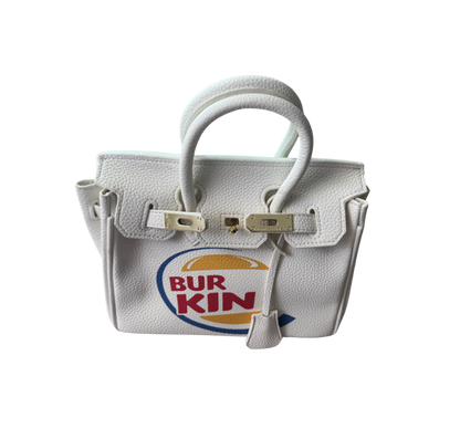 Seth Fountain White Faux “Burkin” Bag