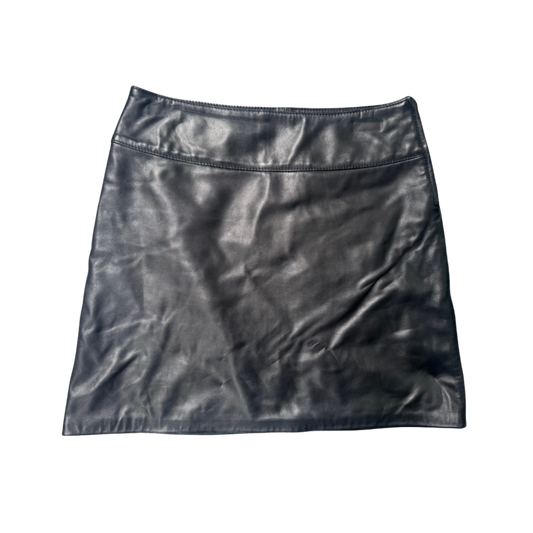 Dolce & Gabbana Black Leather Midi Skirt