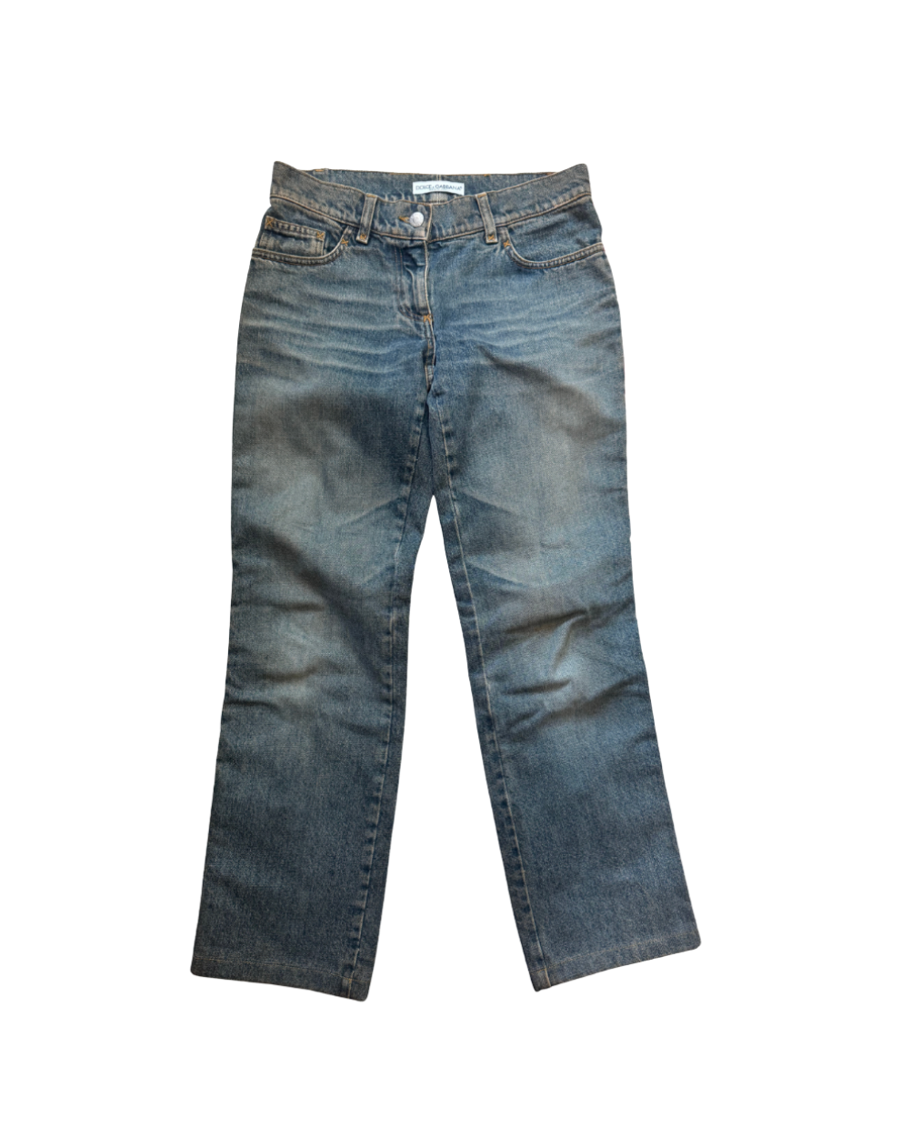 Dolce & Gabbana "21" Leather Striped Jeans