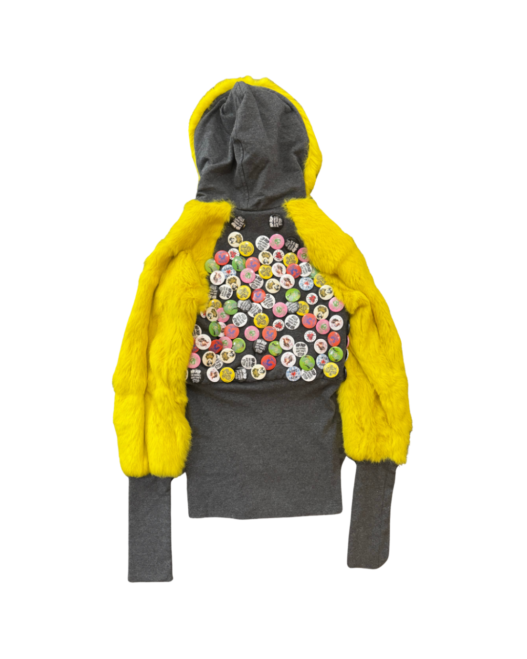 Dolce & Gabbana Yellow Fur Button Jacket