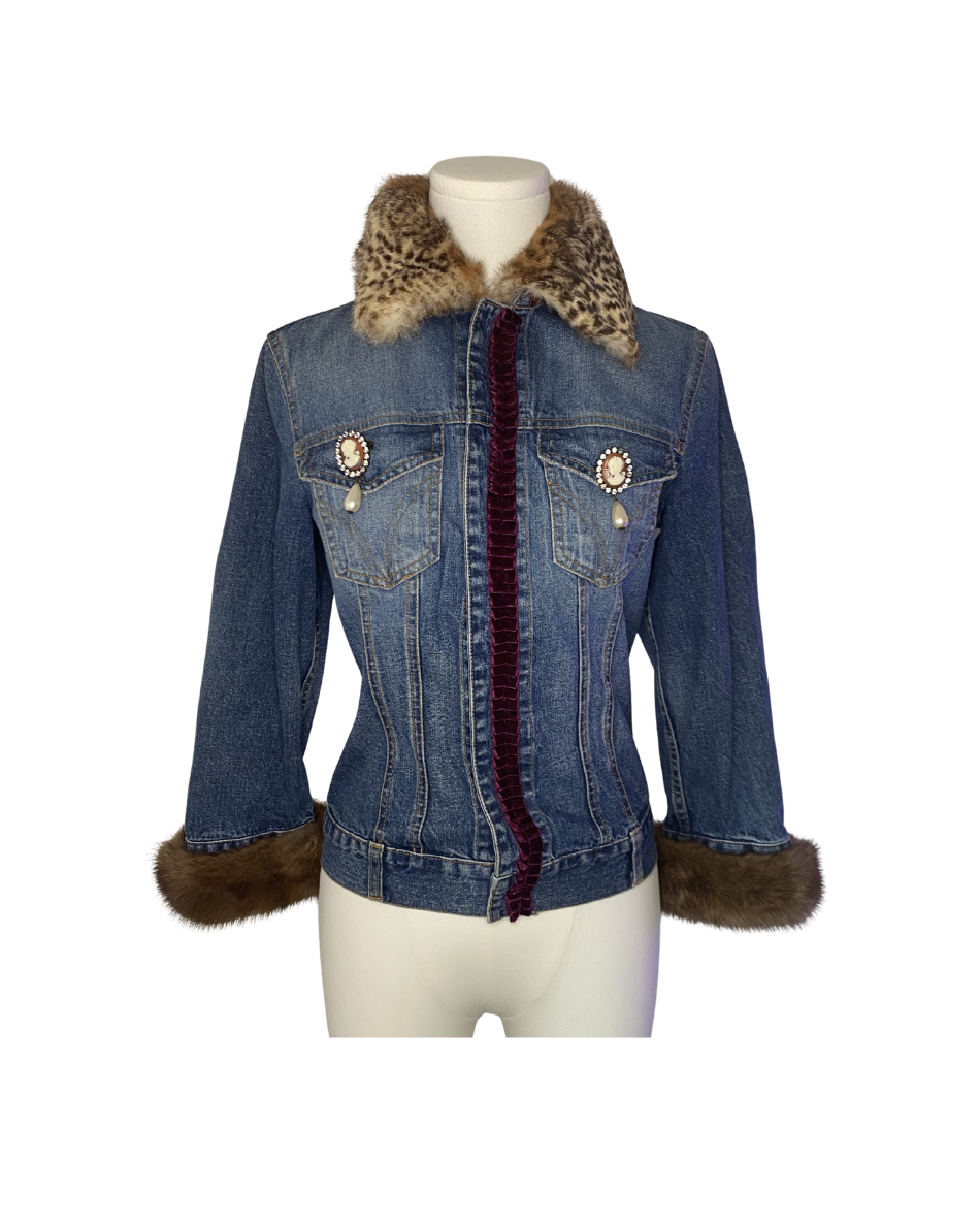 Dolce & Gabbana Leopard Fur Lined Denim Jacket