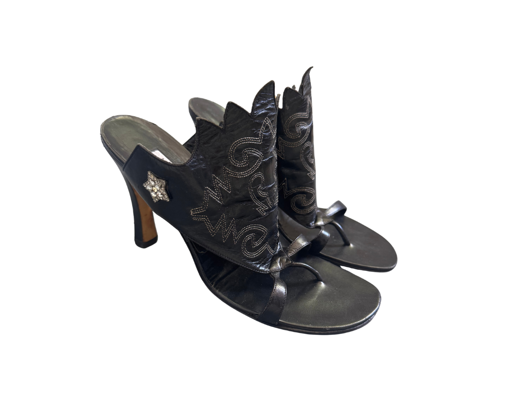Manolo Blahnik Western Gladiator Mule Heels