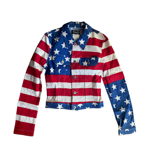 Dolce & Gabbana American Flag Denim Jacket