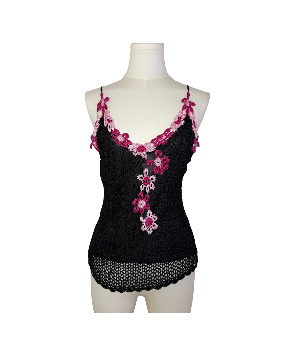 Vintage Oh Yes Floral Crochet Tank Top