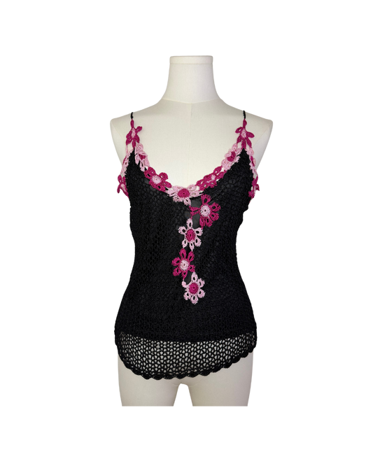 Vintage Oh Yes Floral Crochet Tank Top