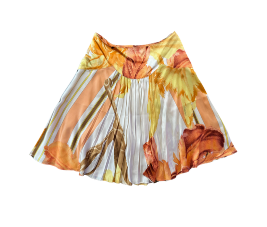 Roberto Cavalli Silk Floral Skirt