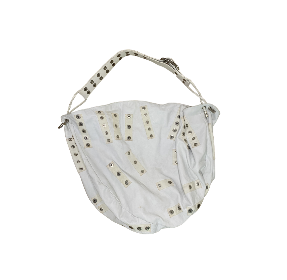 Dolce & Gabbana White Slouchy Leather Snap Bag