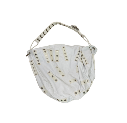 Dolce & Gabbana White Slouchy Leather Snap Bag