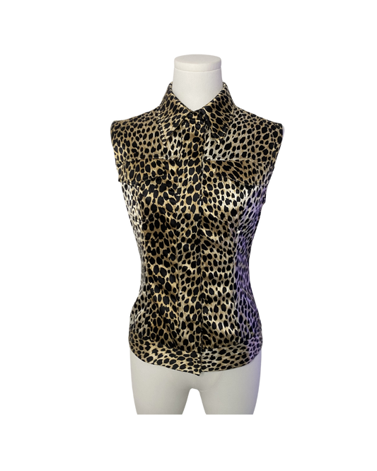 Dolce & Gabbana Leopard Satin Boned Vest Top