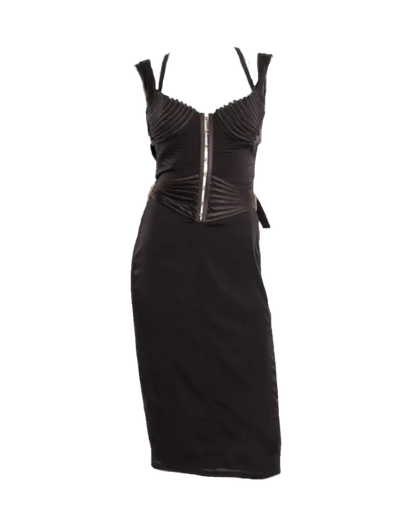 Gucci by Tom Ford Chocolate Brown Silk Corset Dress