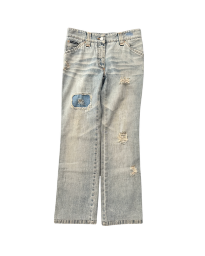 Dolce & Gabbana Denim Rhinestone Logo Jeans