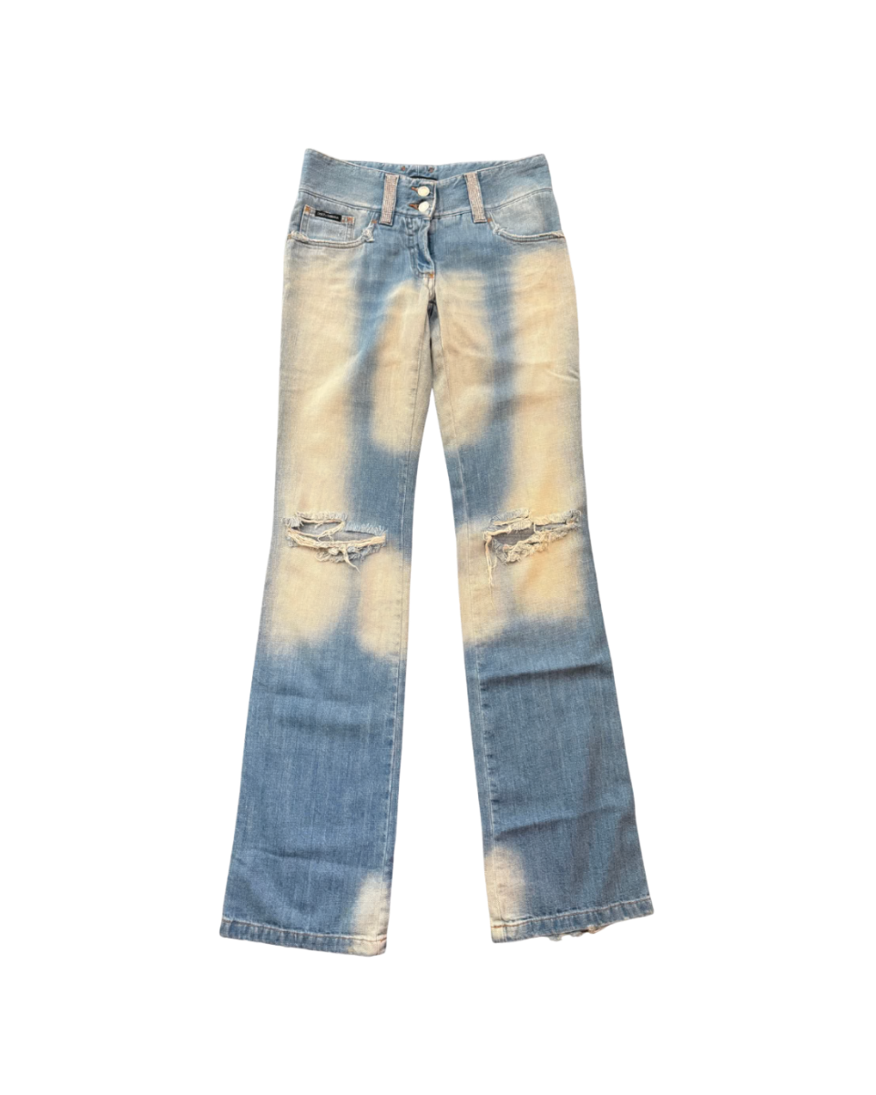 Dolce & Gabbana Denim Silver Rhinestone Jeans