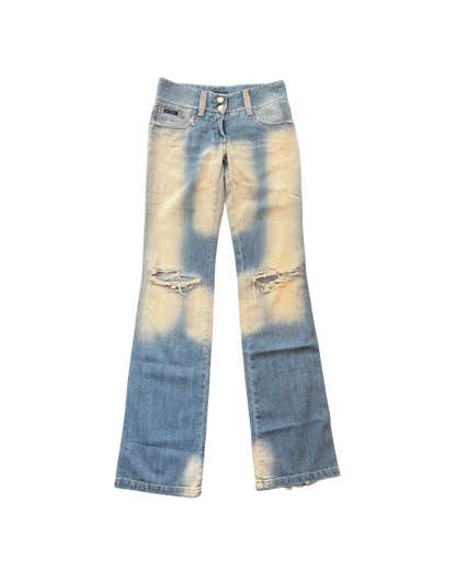 Dolce & Gabbana Denim Silver Rhinestone Jeans