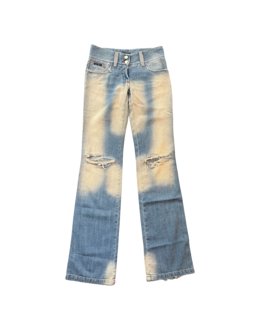 Dolce & Gabbana Denim Silver Rhinestone Jeans