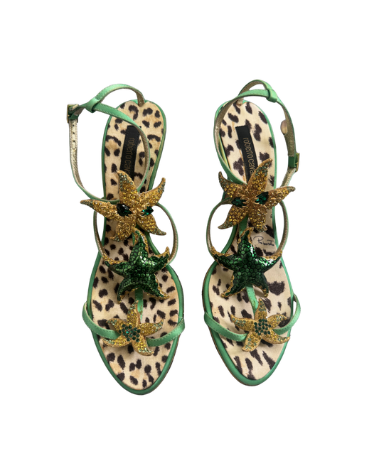 Roberto Cavalli Rhinestone Starfish Heels