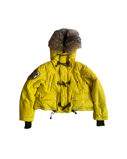 Dsquared² Yellow Fur Down Jacket