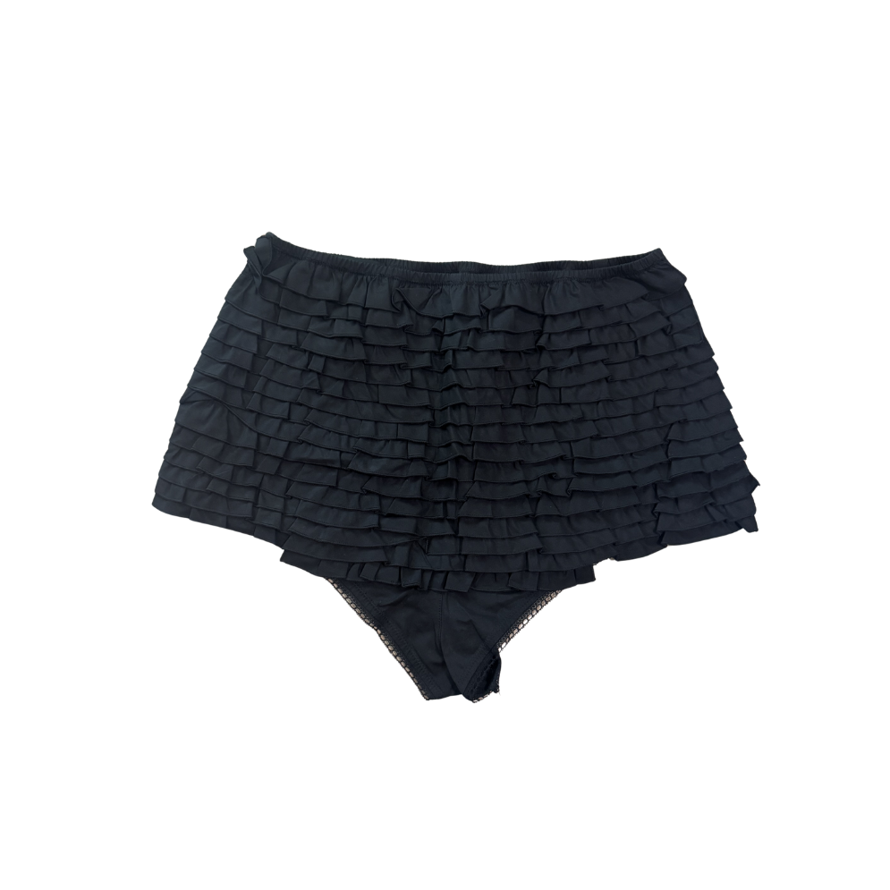 Dsquared² Black Ruffle Micro Mini Shorts