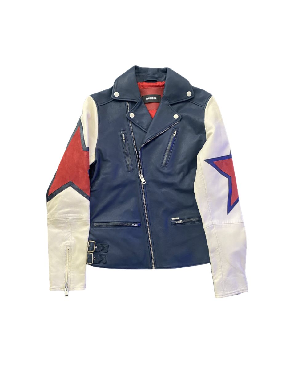 Diesel Suede & Leather Star Riders Jacket