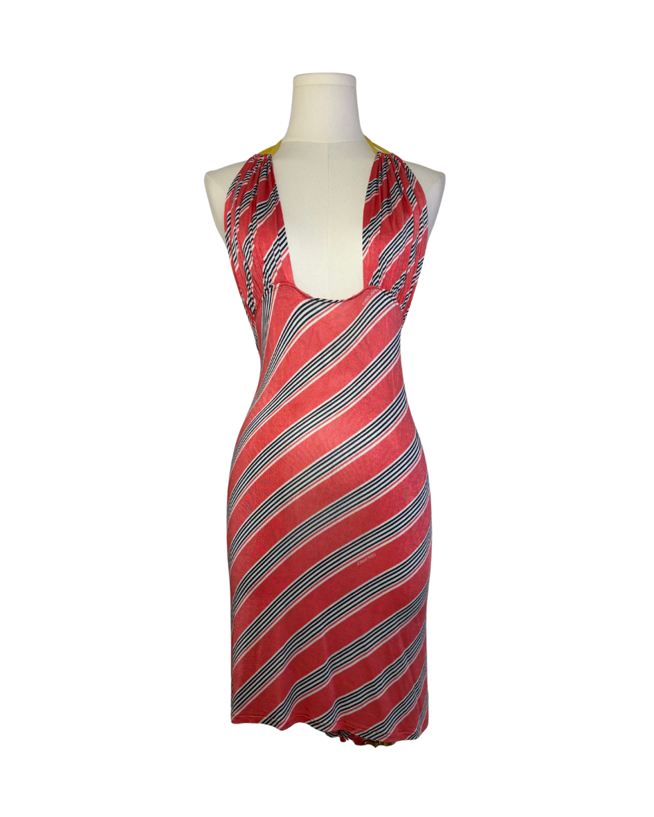 Dsquared² Striped Halter Dress