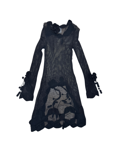 Chanel Camellia Applique Knit Dress