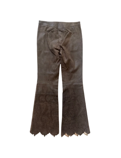 Roberto Cavalli Brown Leather Pants