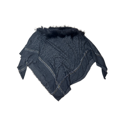 Roberto Cavalli Fox Fur Trimmed Poncho
