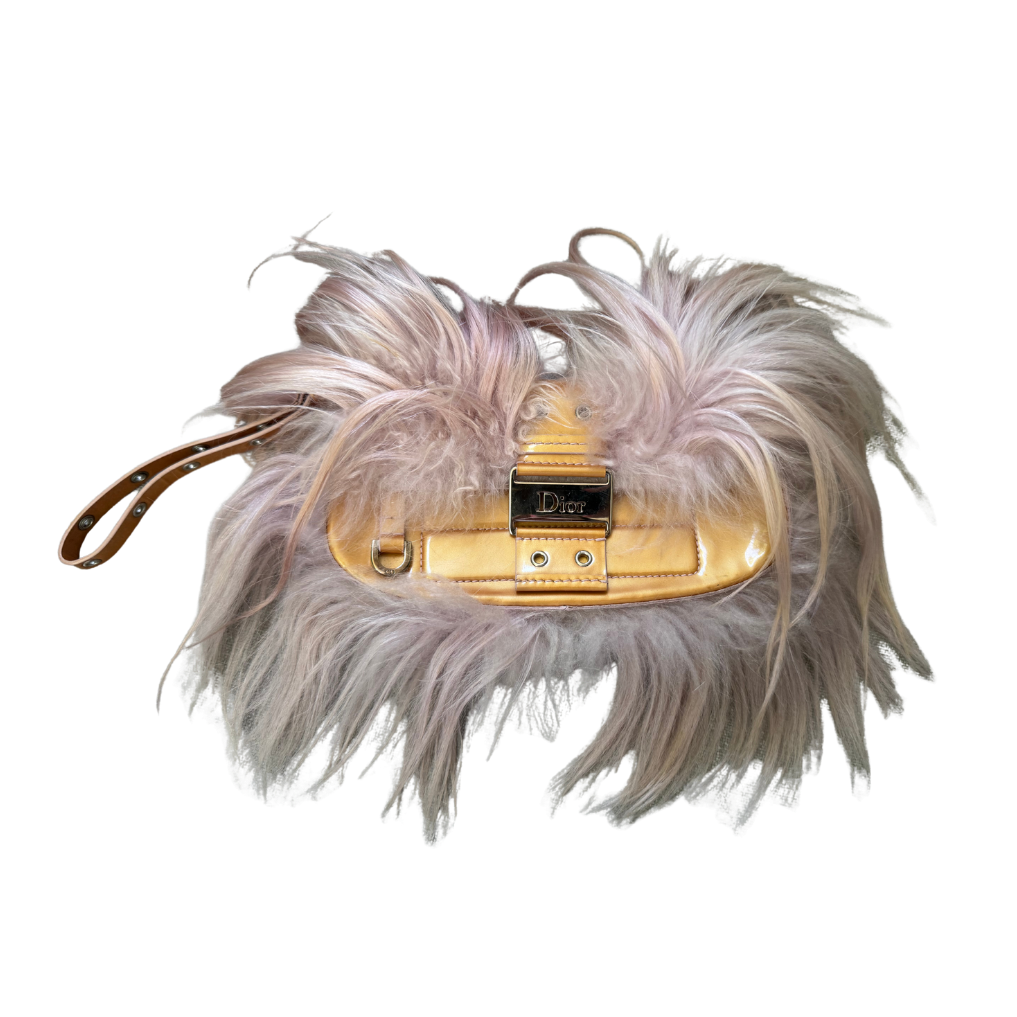 Christian Dior Fur Columbus Wristlet Clutch