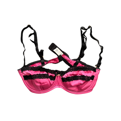 Dolce & Gabbana Pink and Black Lace Bra
