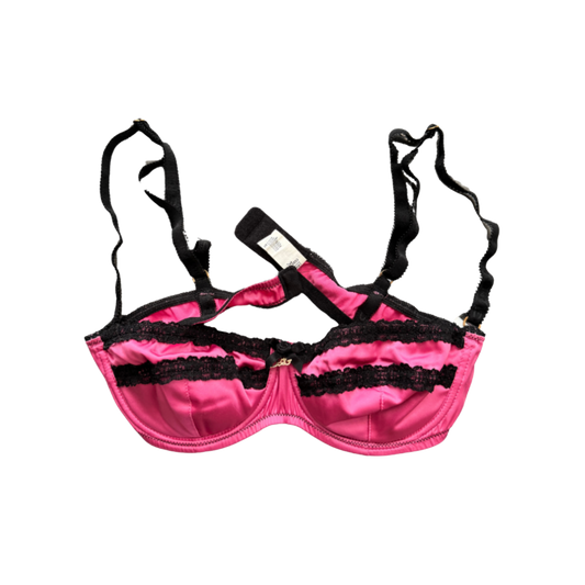 Dolce & Gabbana Pink and Black Lace Bra
