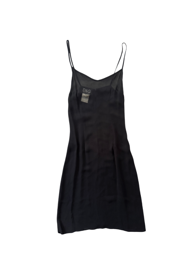 Dolce & Gabbana Sheer Black Midi Slip
