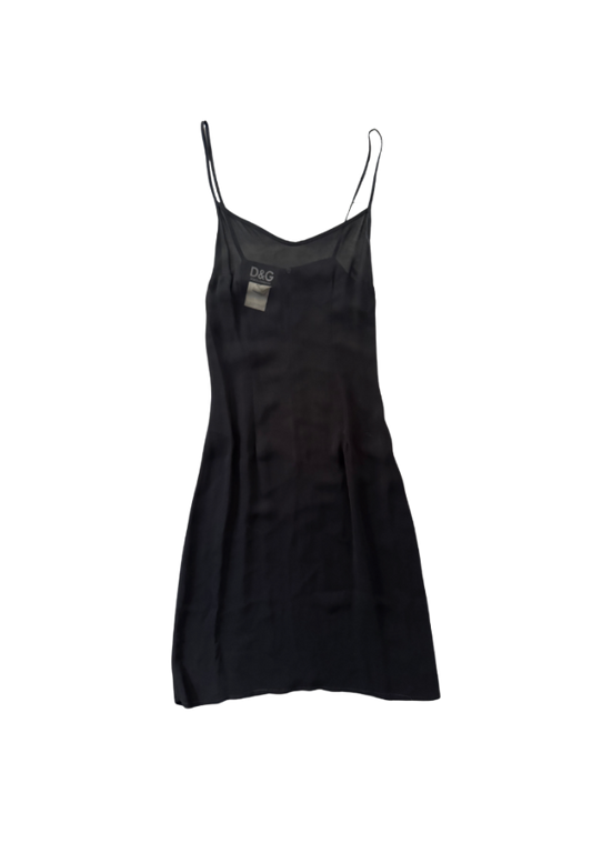 Dolce & Gabbana Sheer Black Midi Slip